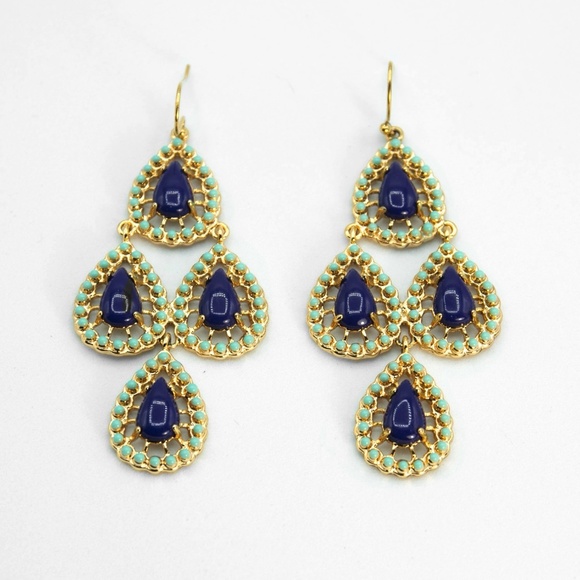 Stella & Dot Seychelles Tear Drop Chandelier Earrings - Picture 1 of 5